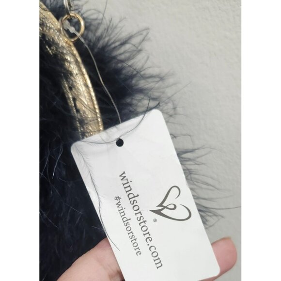 Power Of Love Feather Purse In Navy windsorstore - Picture 9 of 11